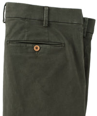 Supima Sateen Italian Luxury Flat Front Cotton Trouser in Loden (Choice of Fits) by 6 East by Ballin