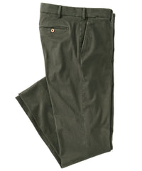 Supima Sateen Italian Luxury Flat Front Cotton Trouser in Loden (Choice of Fits) by 6 East by Ballin