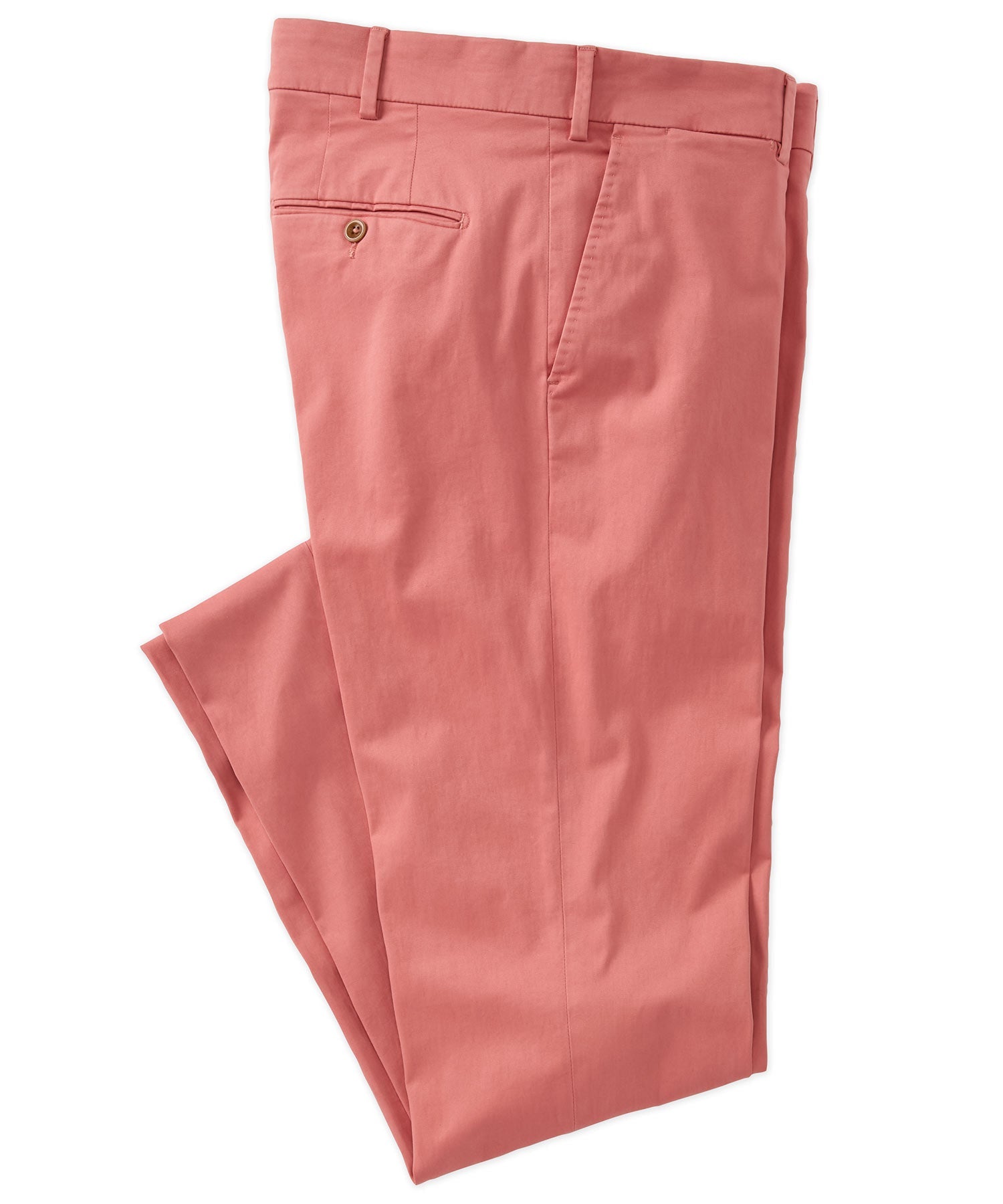 Supima Sateen Italian Luxury Flat Front Cotton Trouser in Nantucket Red (Choice of Fits) by 6 East by Ballin