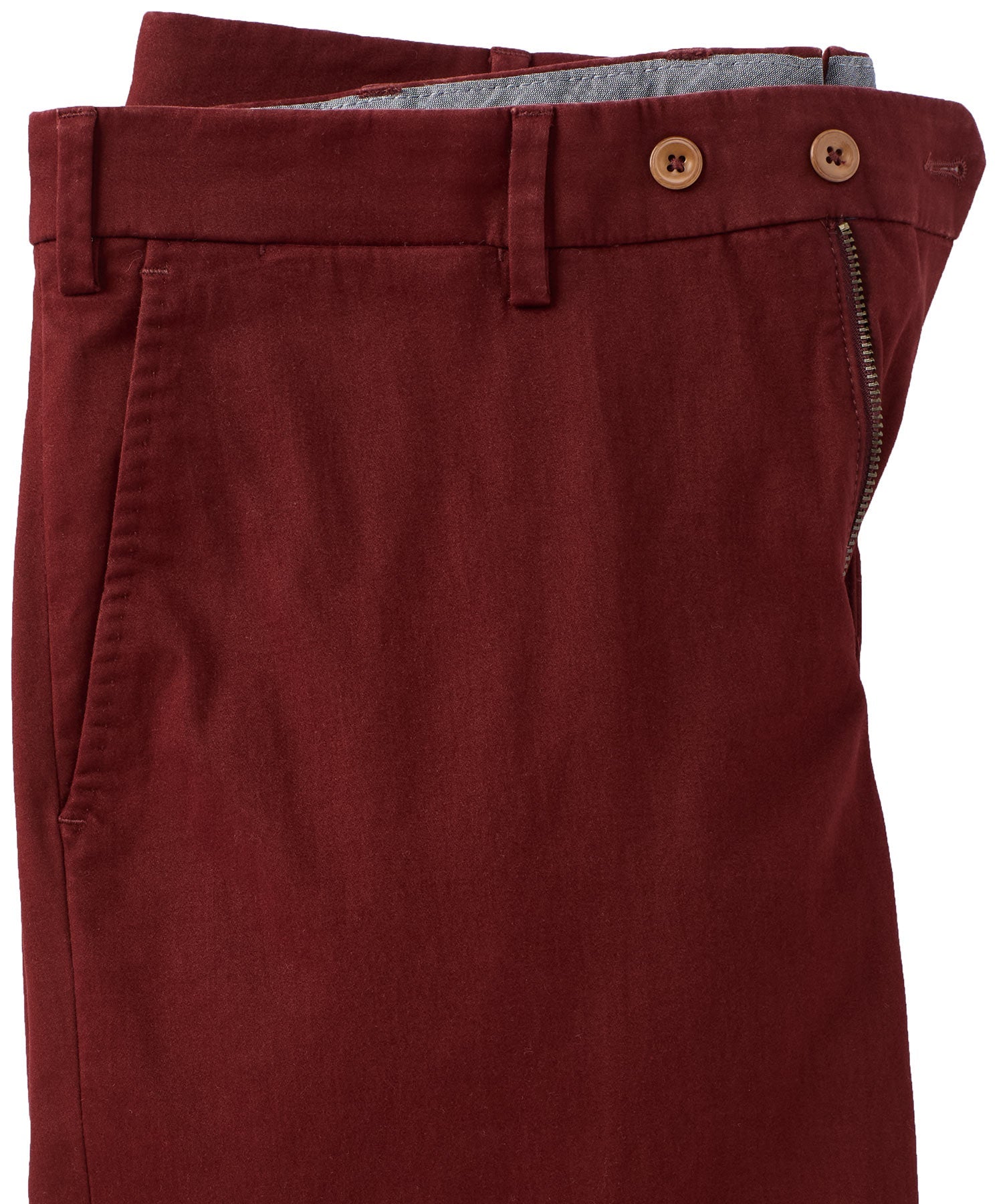 Supima Sateen Italian Luxury Flat Front Cotton Trouser in Wine (Houston Modern Fit) by 6 East by Ballin