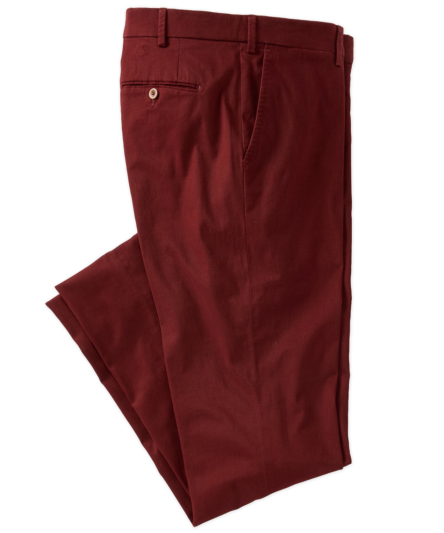 Supima Sateen Italian Luxury Flat Front Cotton Trouser in Wine (Houston Modern Fit) by 6 East by Ballin