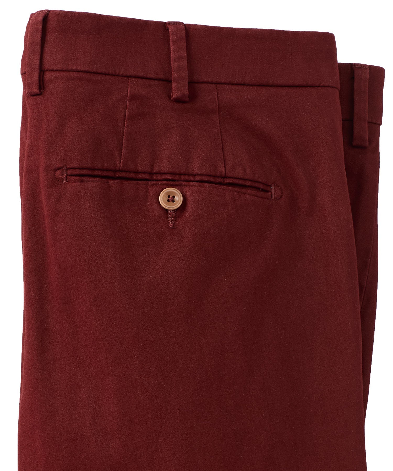 Supima Sateen Italian Luxury Flat Front Cotton Trouser in Wine (Houston Modern Fit) by 6 East by Ballin