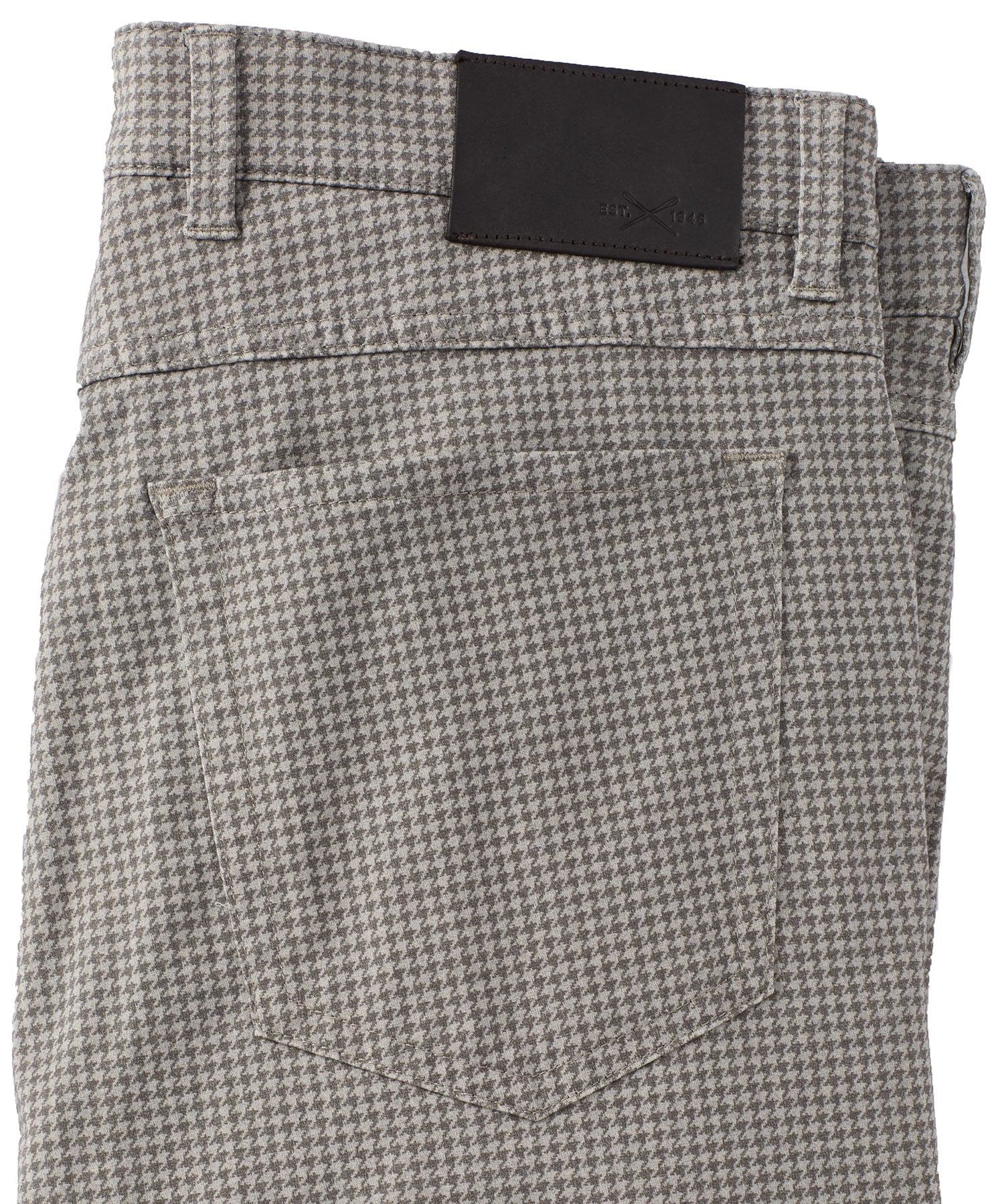 Houndstooth Check Twill 5-Pocket Pants in Grey (Crescent Modern Fit) by Ballin