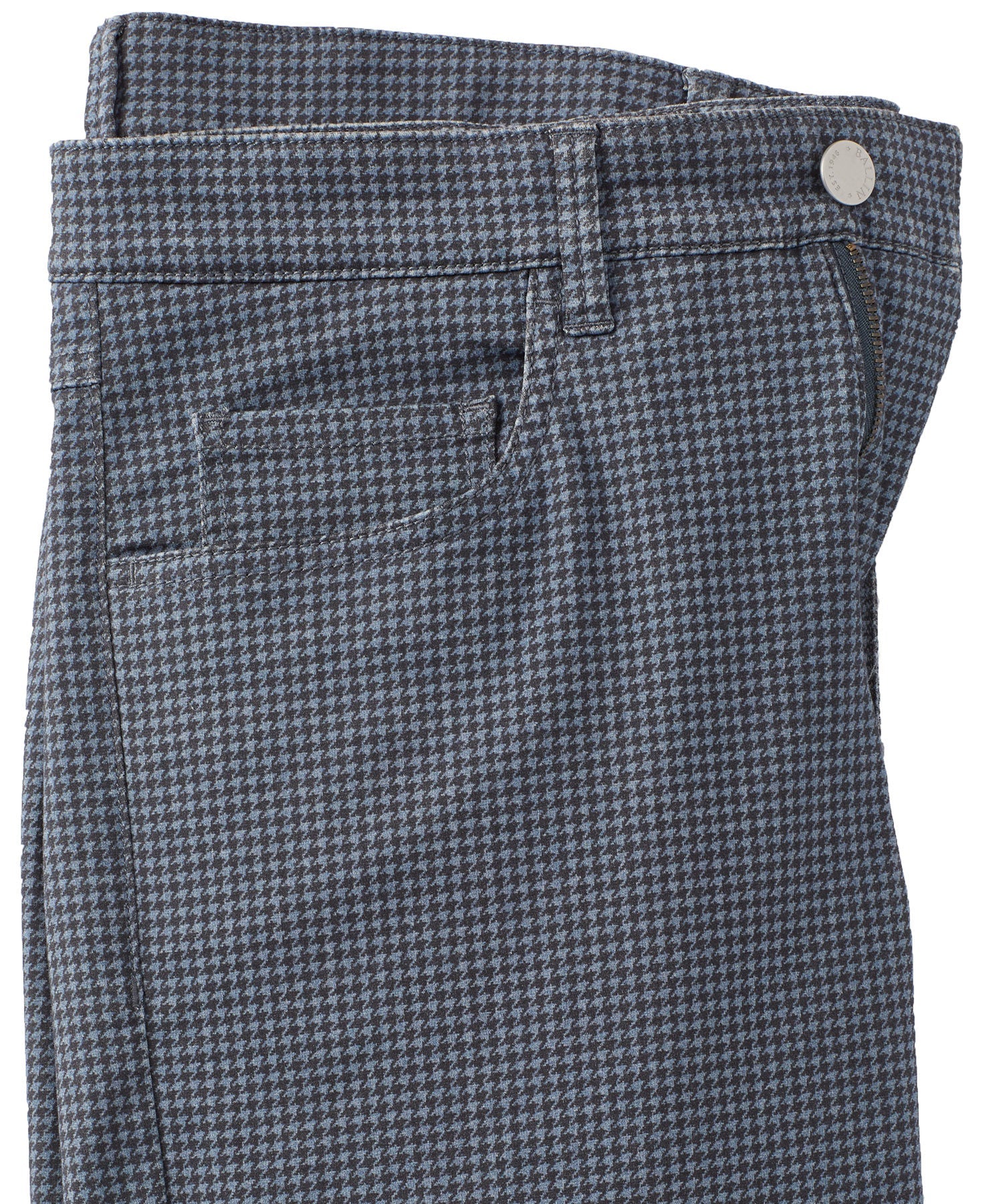 Houndstooth Check Twill 5-Pocket Pants in Navy (Crescent Modern Fit) by Ballin
