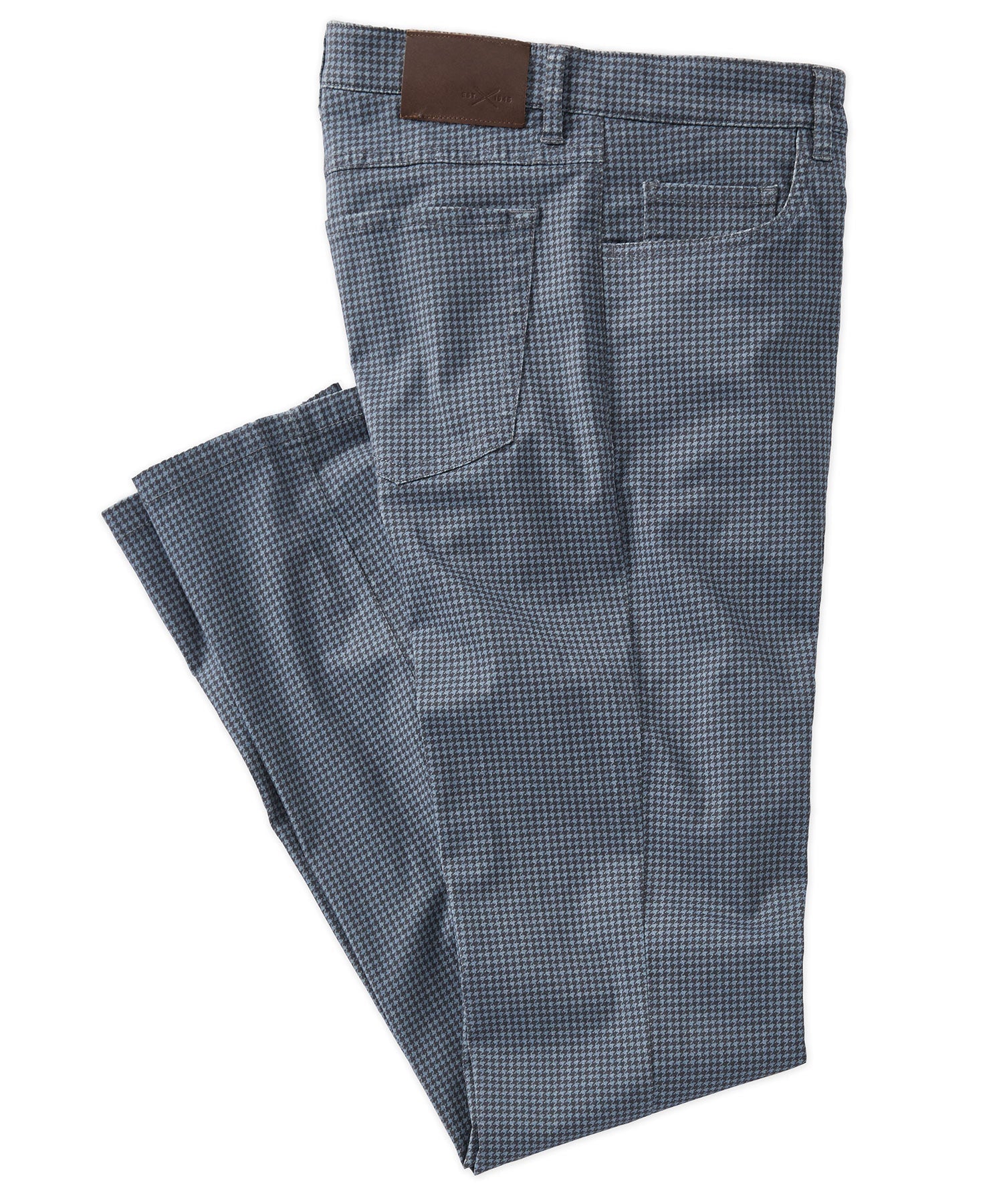 Houndstooth Check Twill 5-Pocket Pants in Navy (Crescent Modern Fit) by Ballin