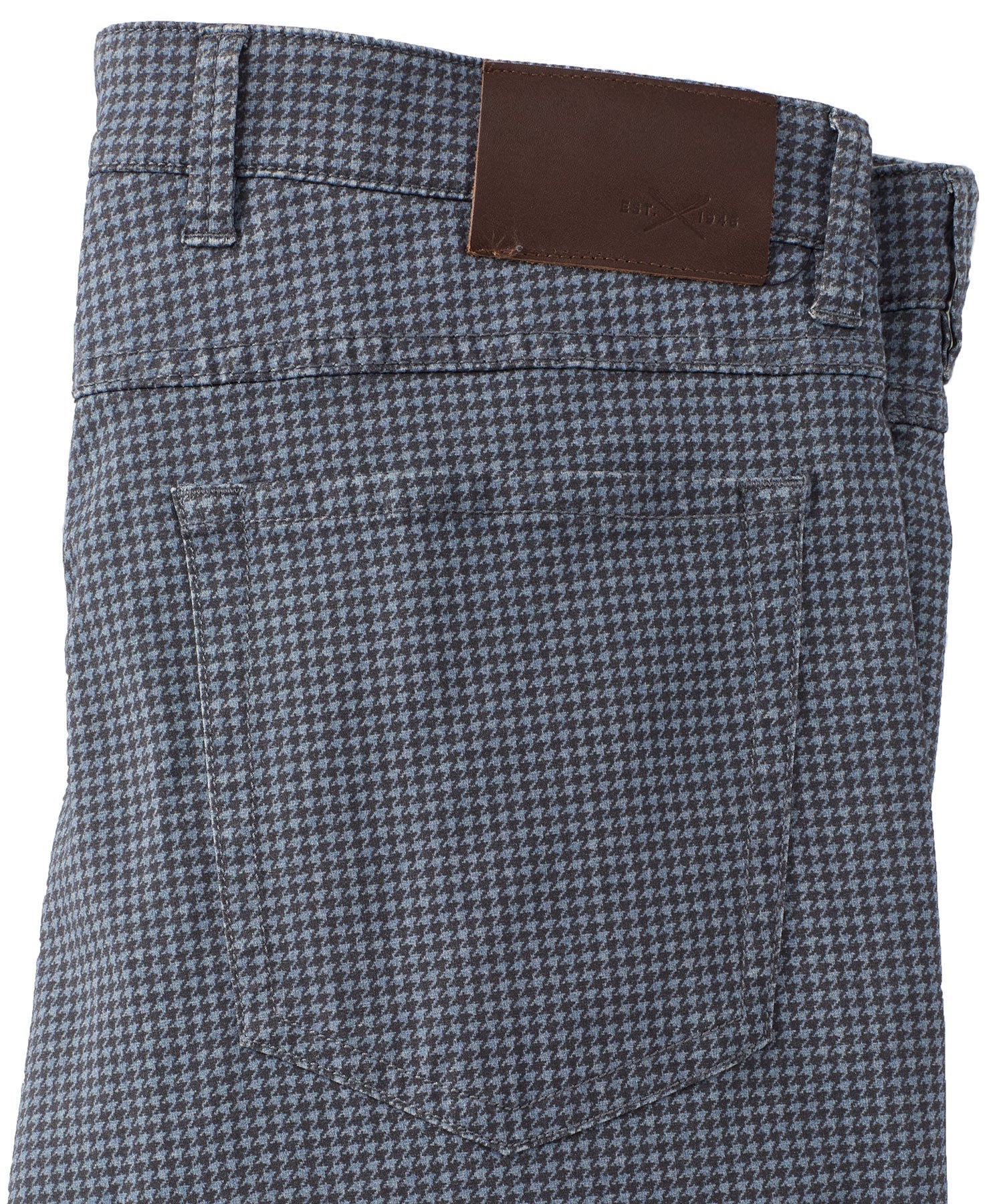 Houndstooth Check Twill 5-Pocket Pants in Navy (Crescent Modern Fit) by Ballin