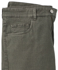 Houndstooth Check Twill 5-Pocket Pants in Olive (Crescent Modern Fit) by Ballin