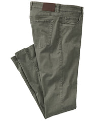 Houndstooth Check Twill 5-Pocket Pants in Olive (Crescent Modern Fit) by Ballin