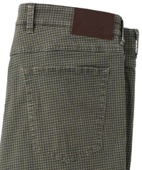 Houndstooth Check Twill 5-Pocket Pants in Olive (Crescent Modern Fit) by Ballin