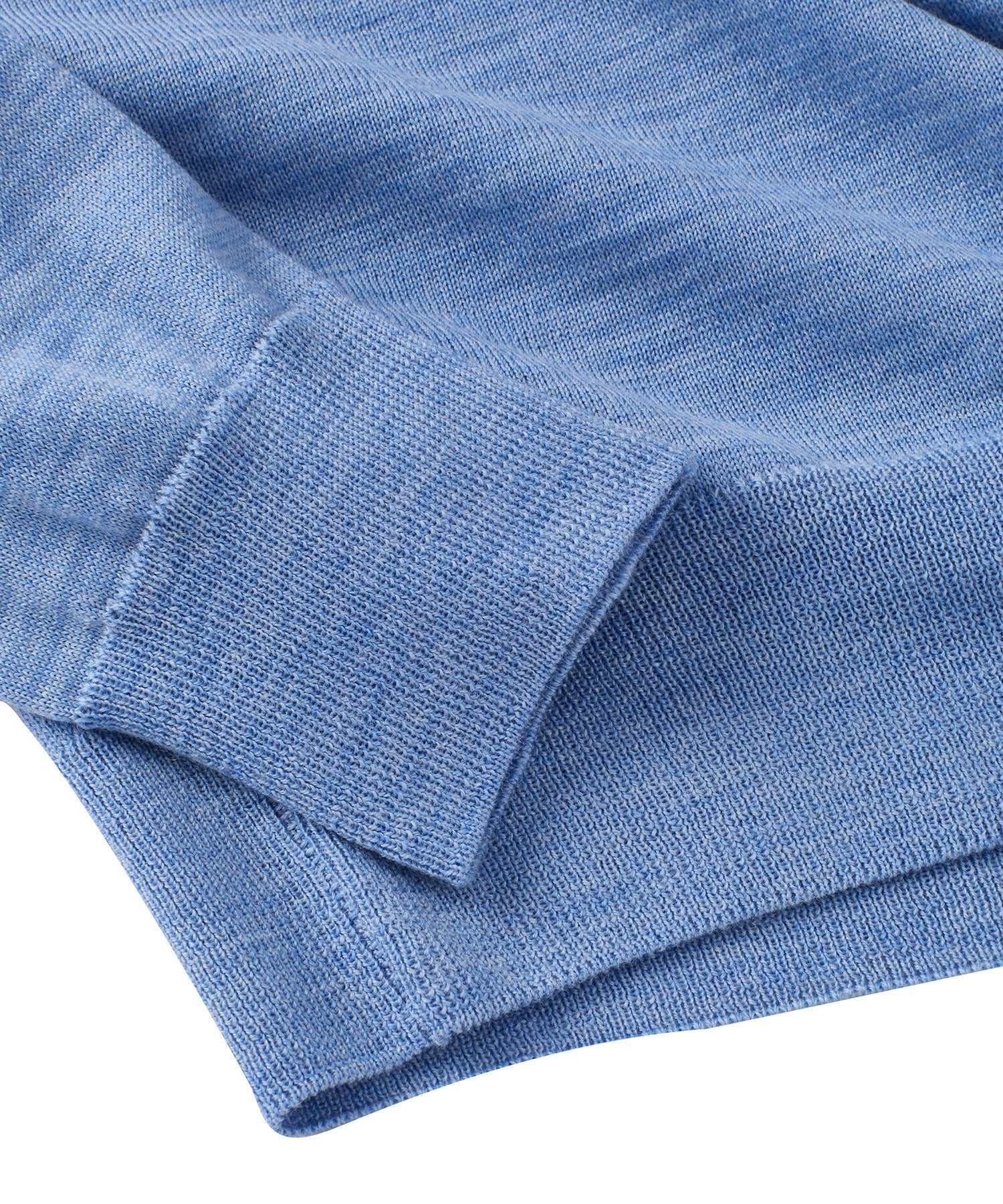Italian Pure Merino Wool Quarter-Zip Sweater in Azure Blue Mélange by Borgo28