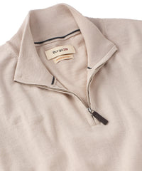 Italian Pure Merino Wool Quarter-Zip Sweater in Beige by Borgo28