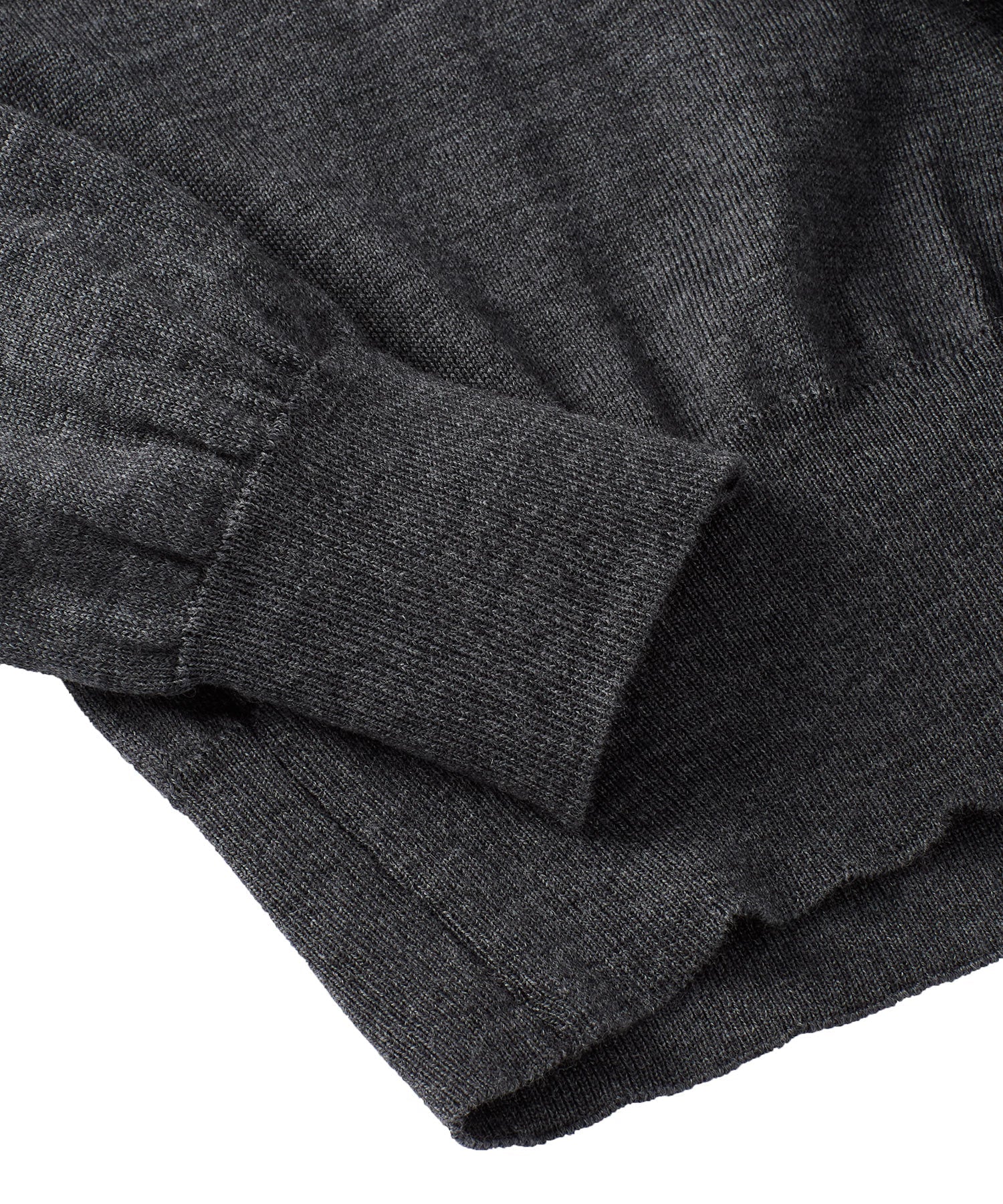 Italian Pure Merino Wool Quarter-Zip Sweater in Dark Grey Mélange by Borgo28