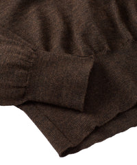 Italian Pure Merino Wool Quarter-Zip Sweater in Friar Brown Mélange by Borgo28