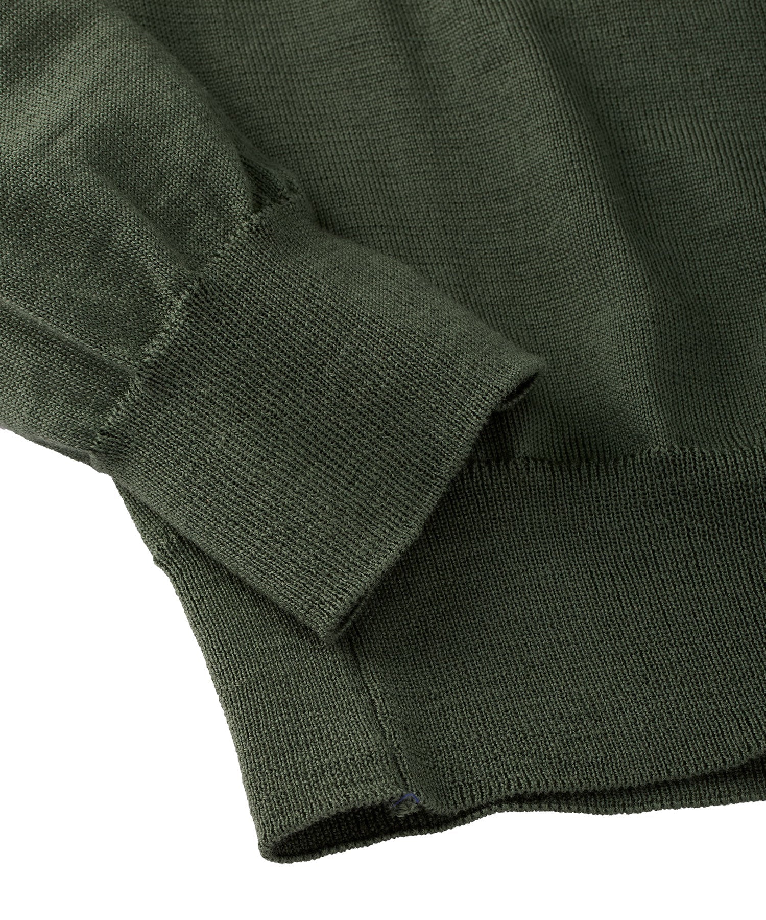 Italian Pure Merino Wool Quarter-Zip Sweater in Green by Borgo28