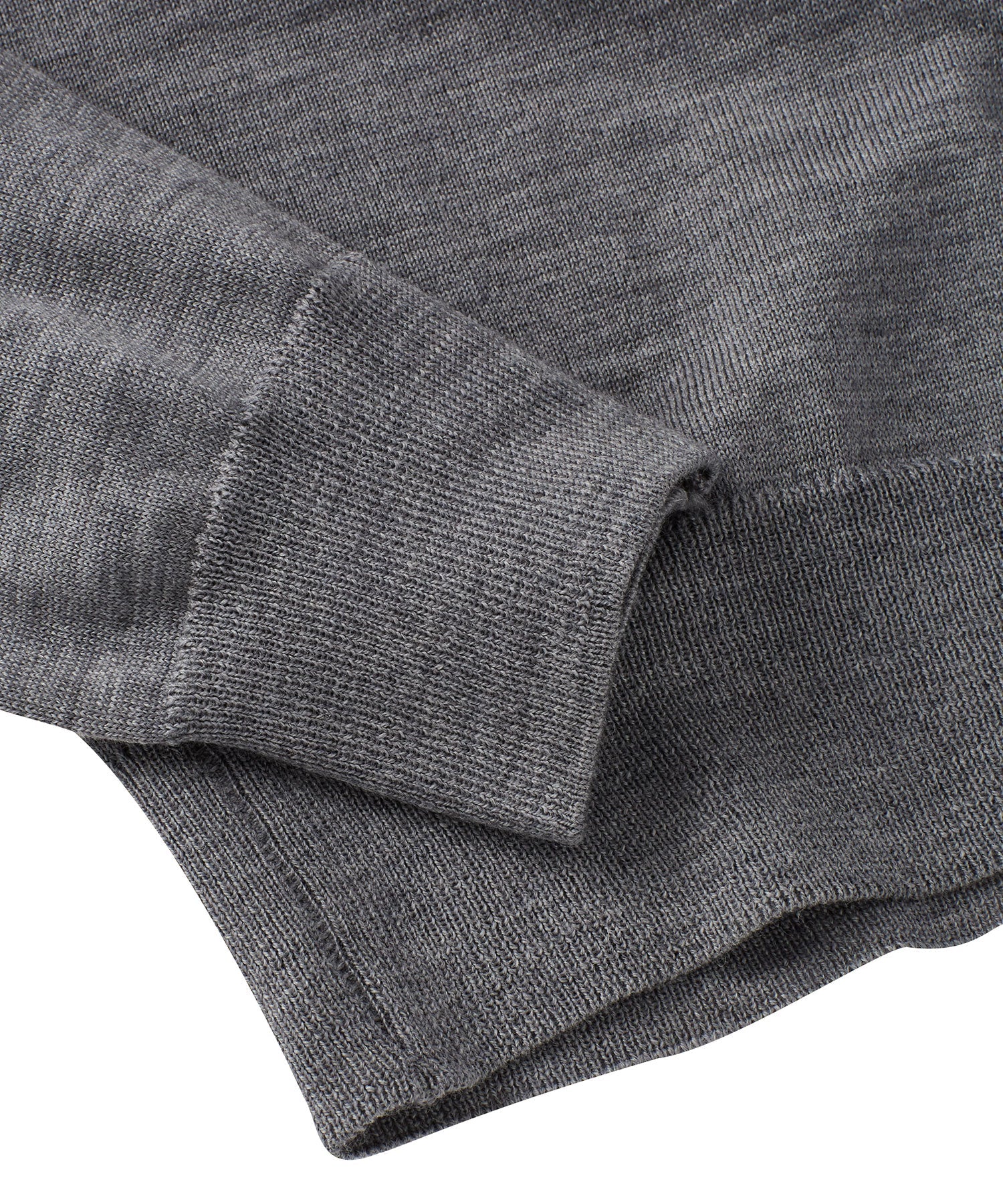 Italian Pure Merino Wool Quarter-Zip Sweater in Mid Grey Mélange by Borgo28