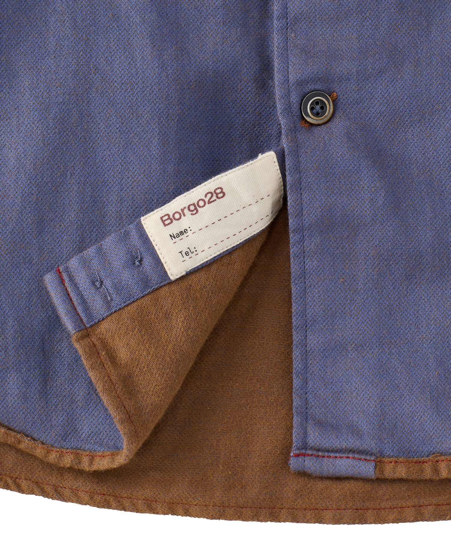 Italian Mini Waffle-Weave Long-Sleeve Sport Shirt in Blue by Borgo28