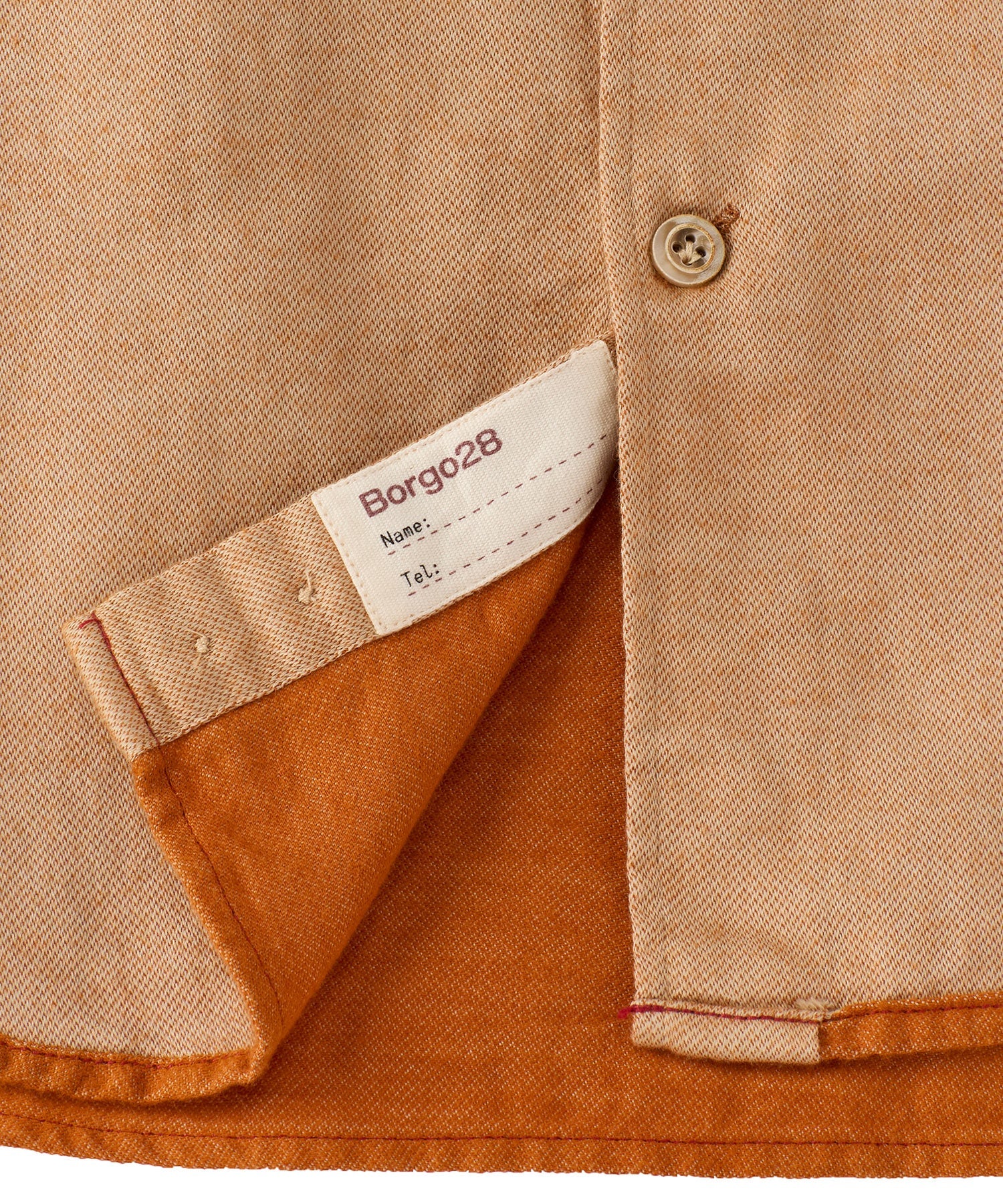 Italian Mini Waffle-Weave Long-Sleeve Sport Shirt in Tan by Borgo28