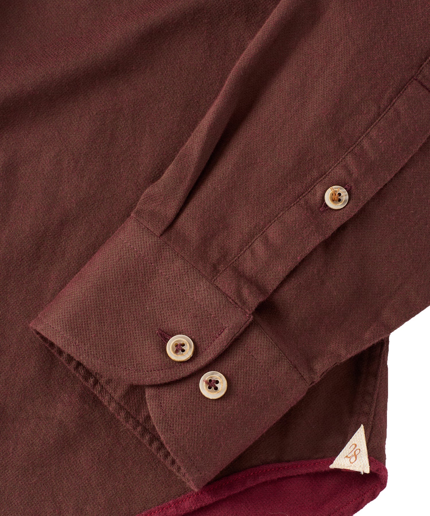 Italian Mini Waffle-Weave Long-Sleeve Sport Shirt in Brown by Borgo28