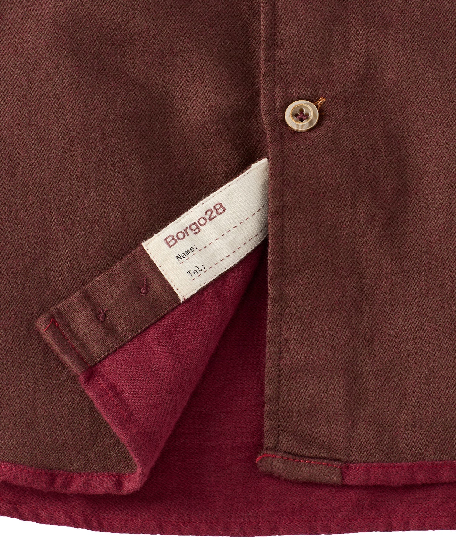 Italian Mini Waffle-Weave Long-Sleeve Sport Shirt in Brown by Borgo28