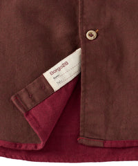 Italian Mini Waffle-Weave Long-Sleeve Sport Shirt in Brown by Borgo28