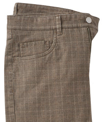 Plaid Twill 5-Pocket Pants in Brown (Crescent Modern Fit) by Ballin