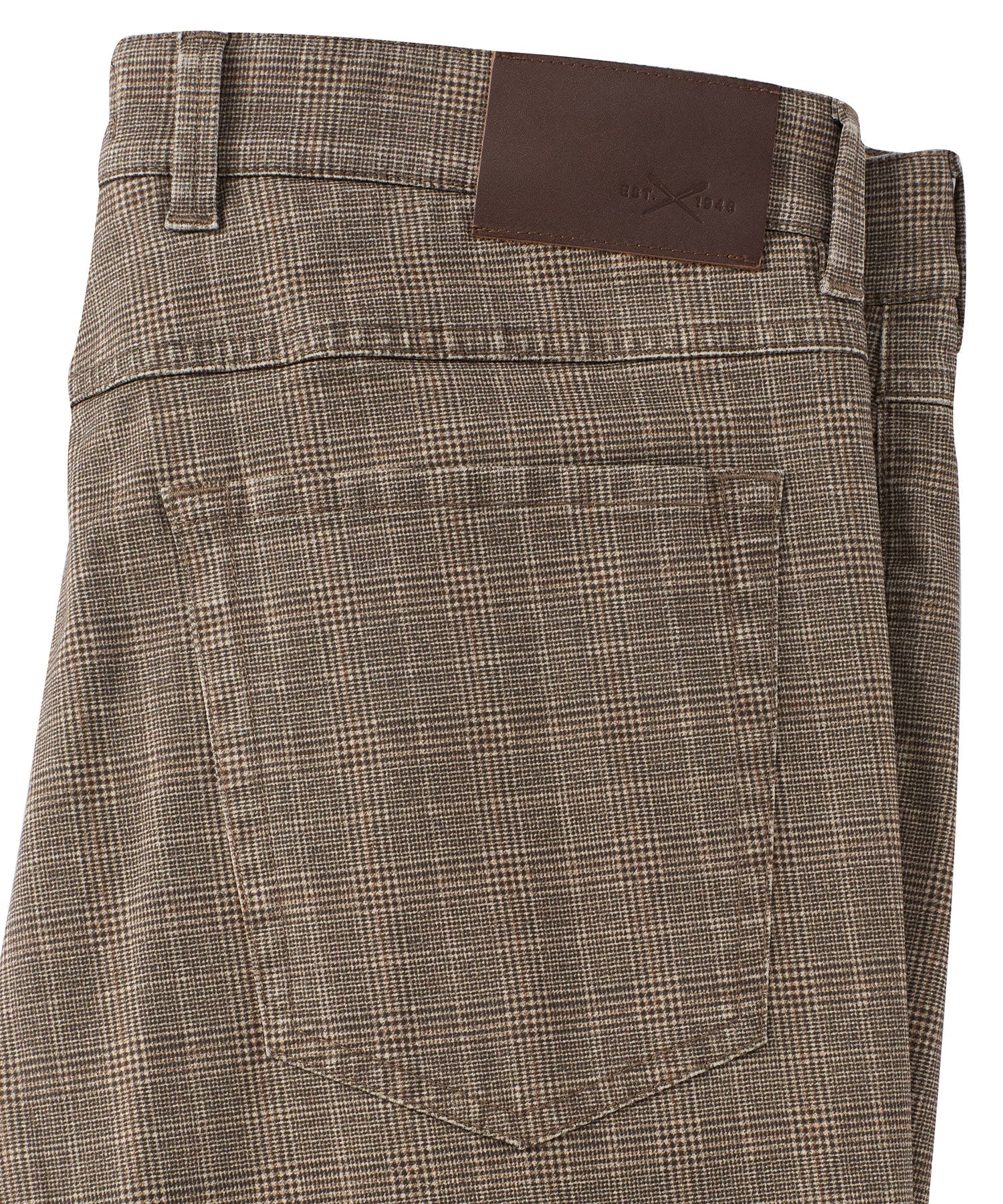 Plaid Twill 5-Pocket Pants in Brown (Crescent Modern Fit) by Ballin