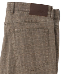 Plaid Twill 5-Pocket Pants in Brown (Crescent Modern Fit) by Ballin