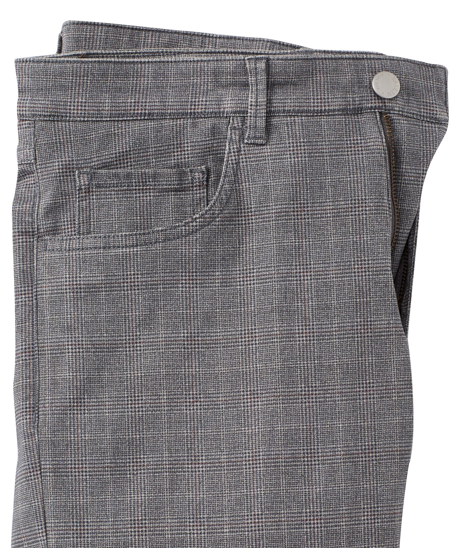 Plaid Twill 5-Pocket Pants in Navy (Crescent Modern Fit) by Ballin