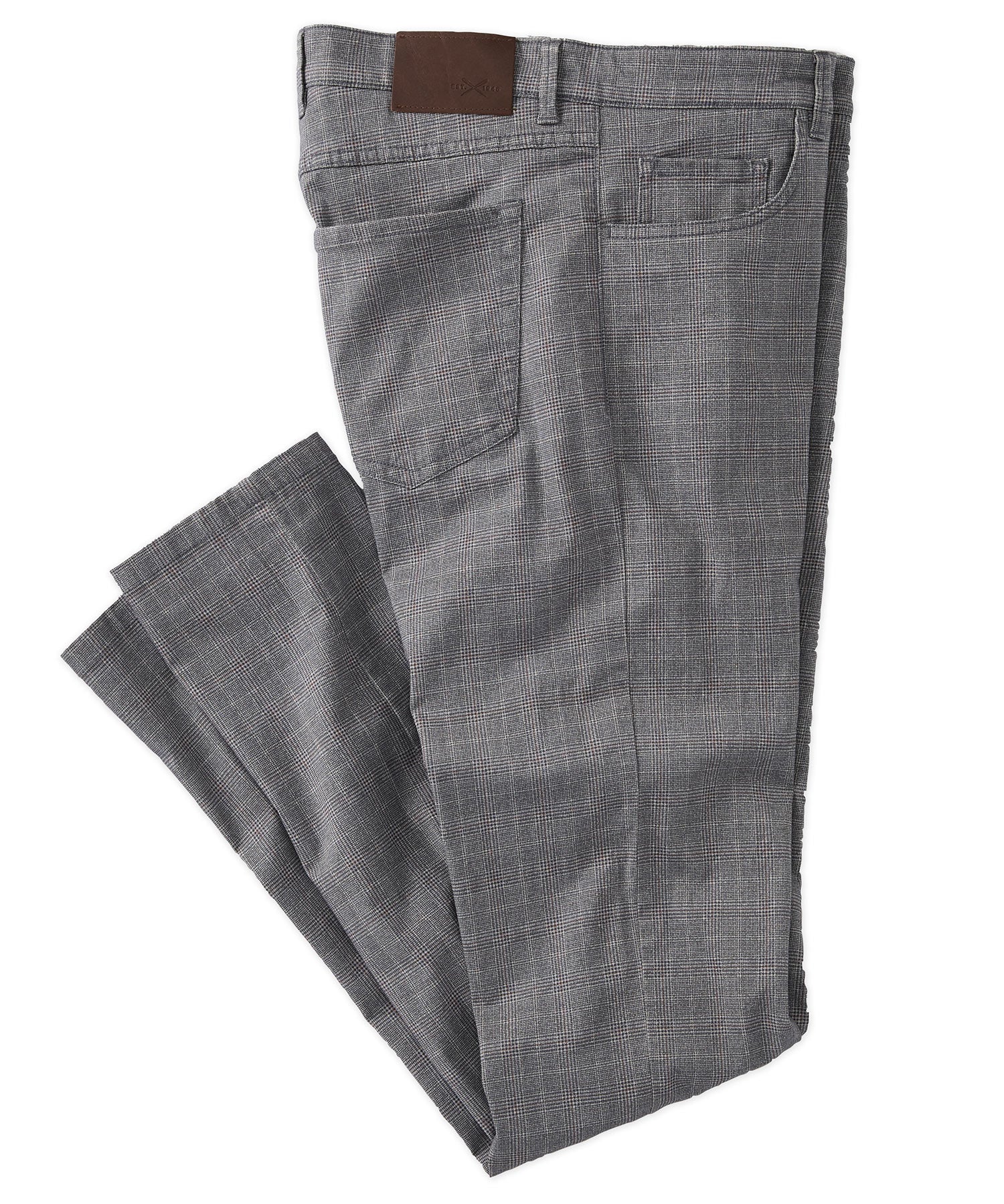 Plaid Twill 5-Pocket Pants in Navy (Crescent Modern Fit) by Ballin