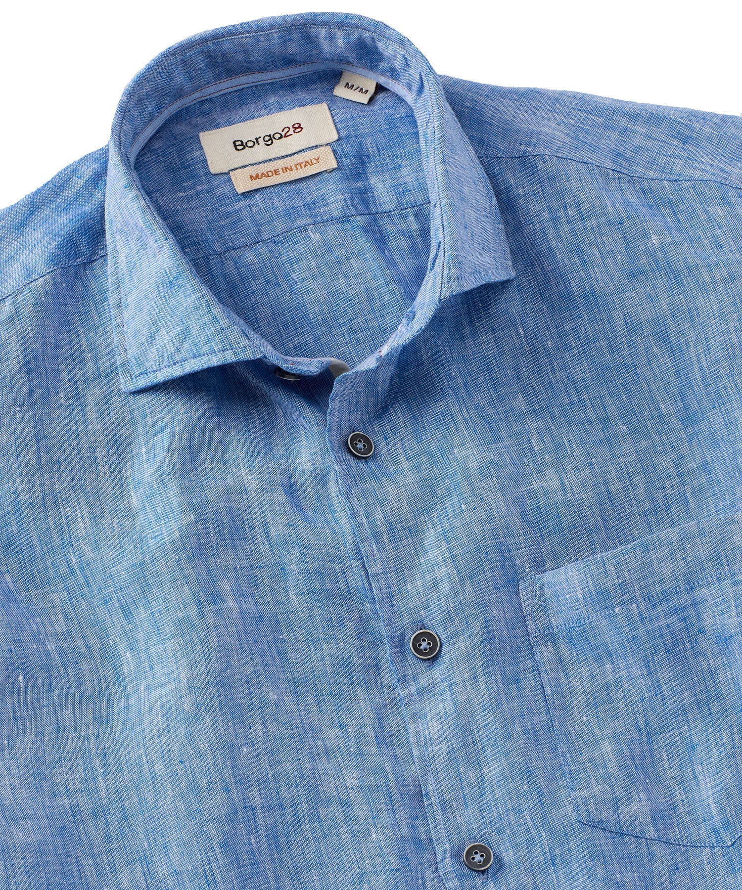 Italian Linen Short Sleeve Sport Shirt in Choice of Colors by Borgo28