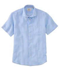 Italian Linen Short Sleeve Sport Shirt in Choice of Colors by Borgo28