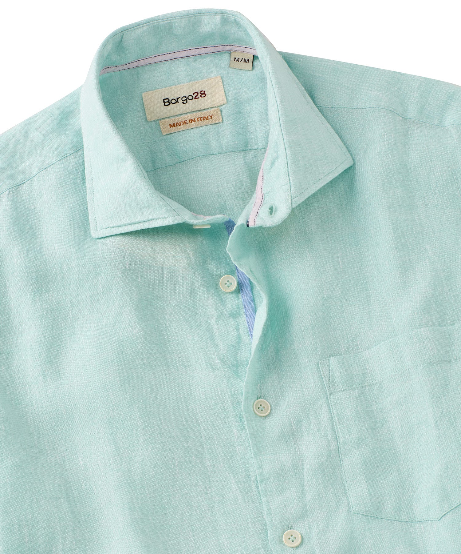 Italian Linen Short Sleeve Sport Shirt in Choice of Colors by Borgo28