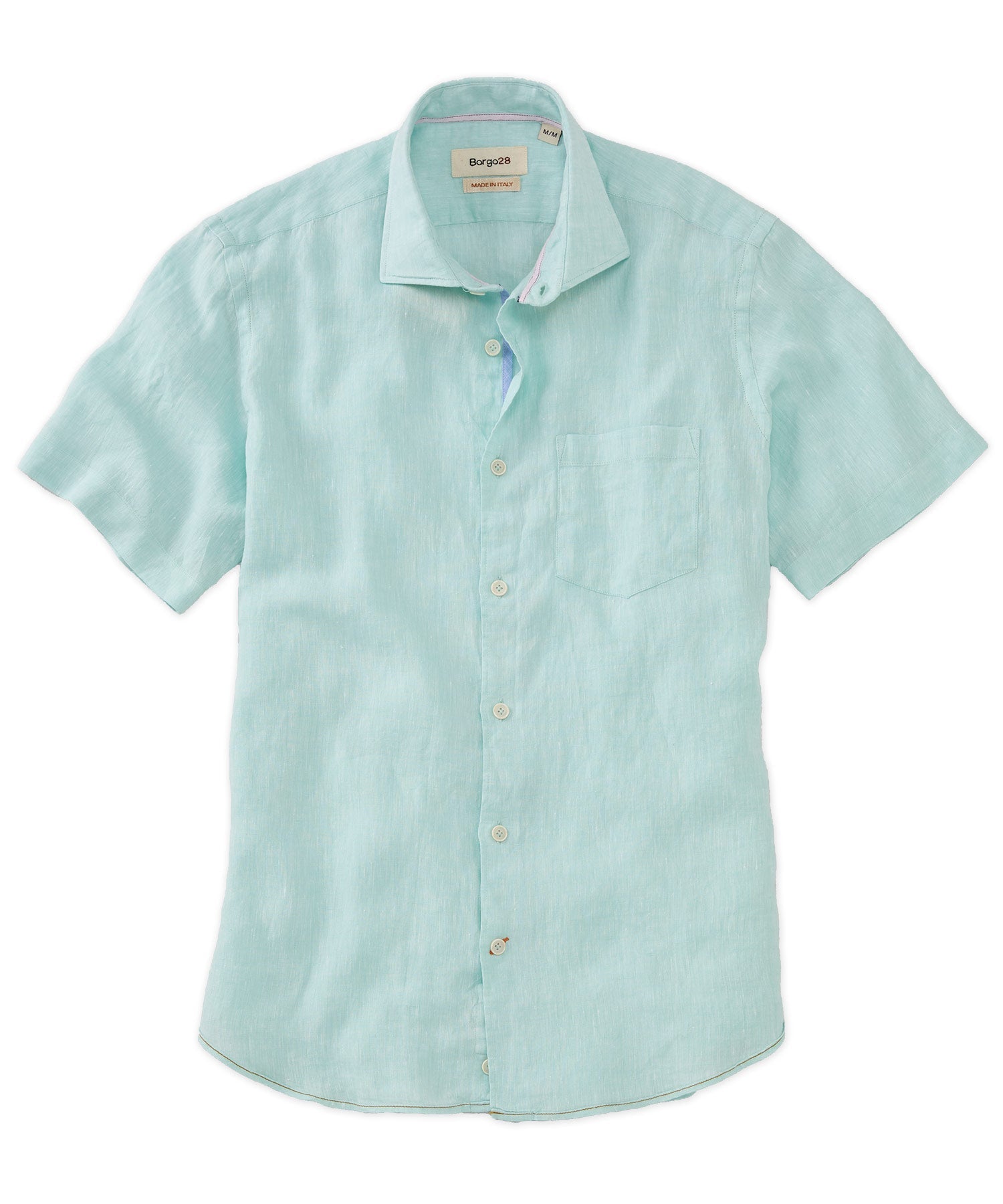 Italian Linen Short Sleeve Sport Shirt in Choice of Colors by Borgo28