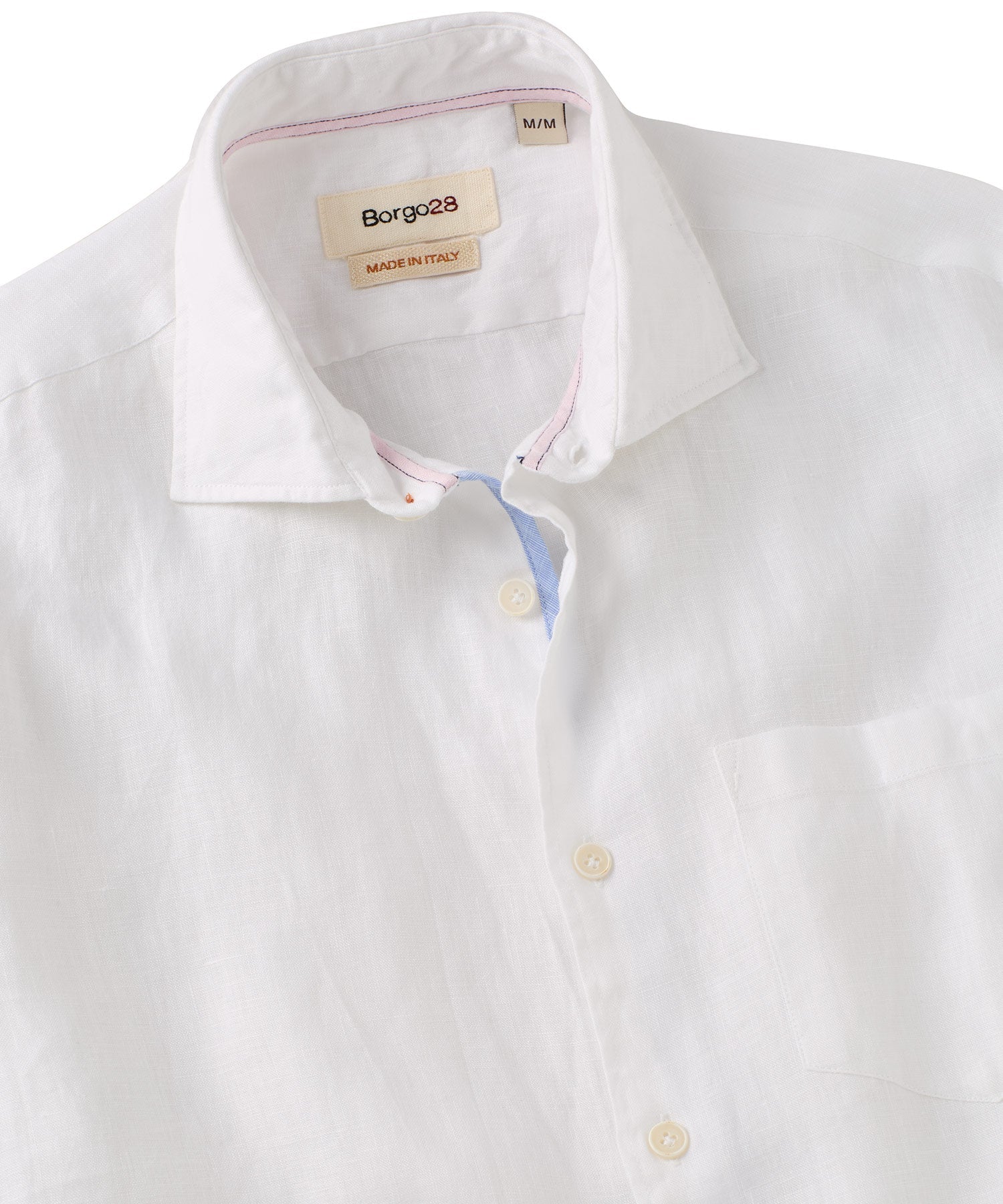 Italian Linen Short Sleeve Sport Shirt in Choice of Colors by Borgo28