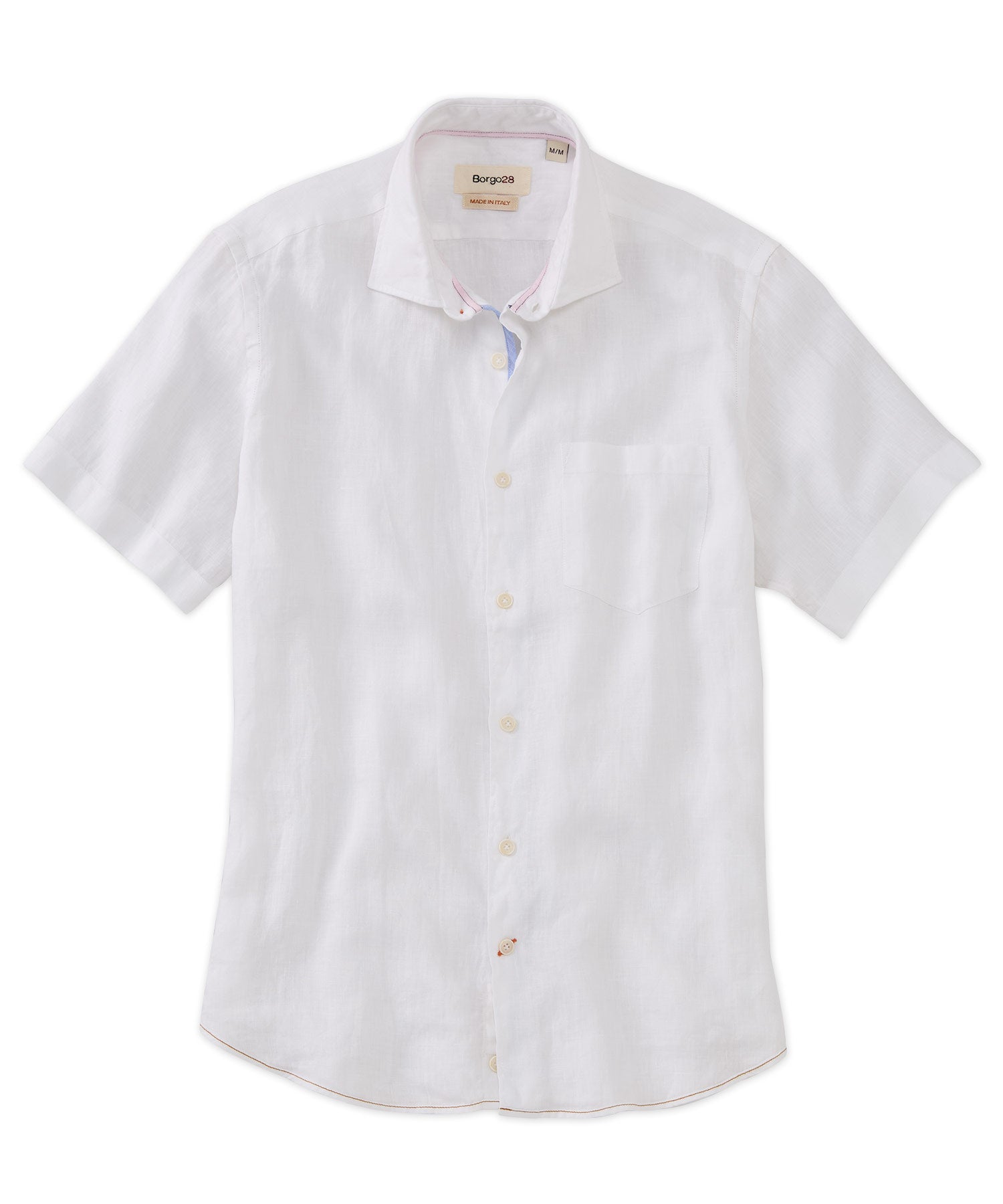Italian Linen Short Sleeve Sport Shirt in Choice of Colors by Borgo28