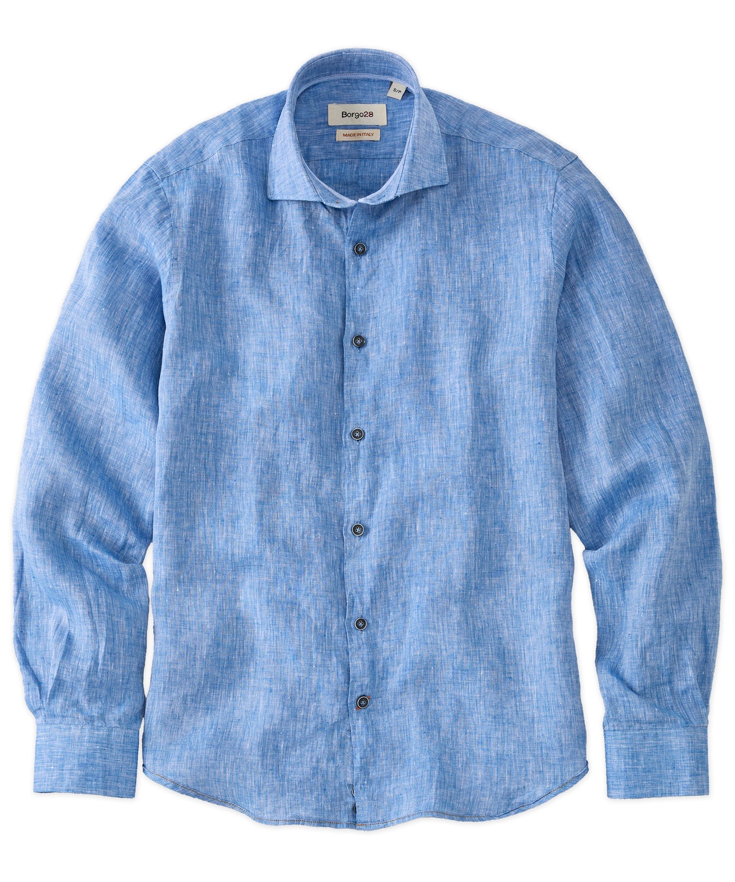Italian Linen Long Sleeve Sport Shirt in Choice of Colors by Borgo28