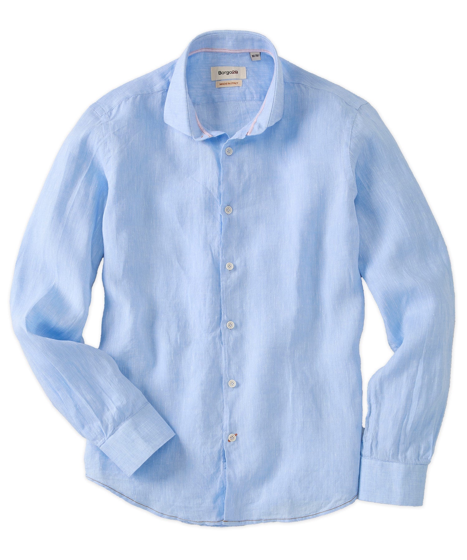 Italian Linen Long Sleeve Sport Shirt in Choice of Colors by Borgo28