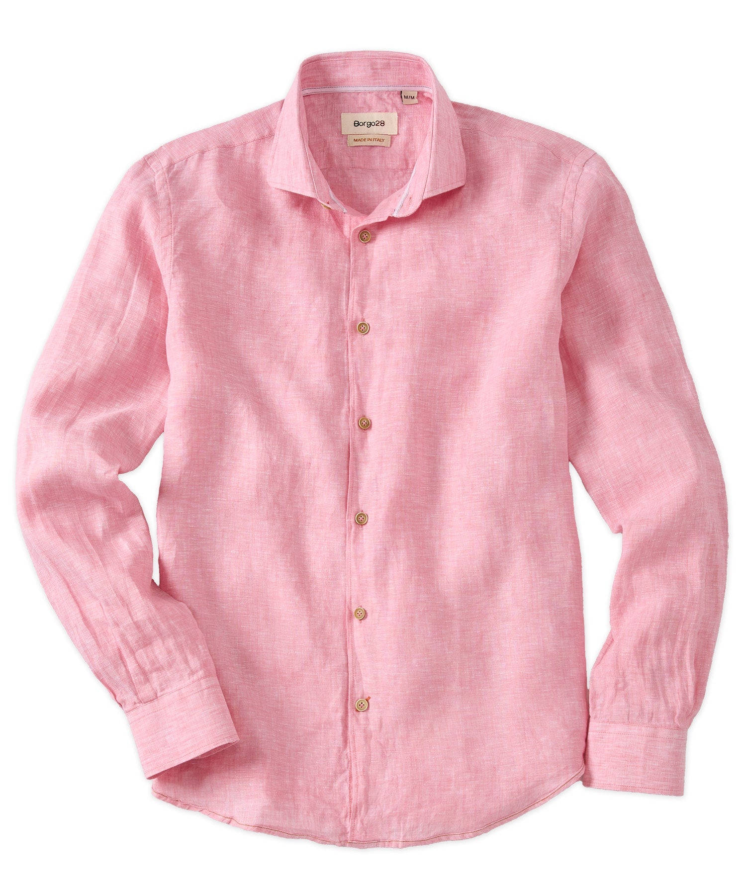 Italian Linen Long Sleeve Sport Shirt in Choice of Colors by Borgo28