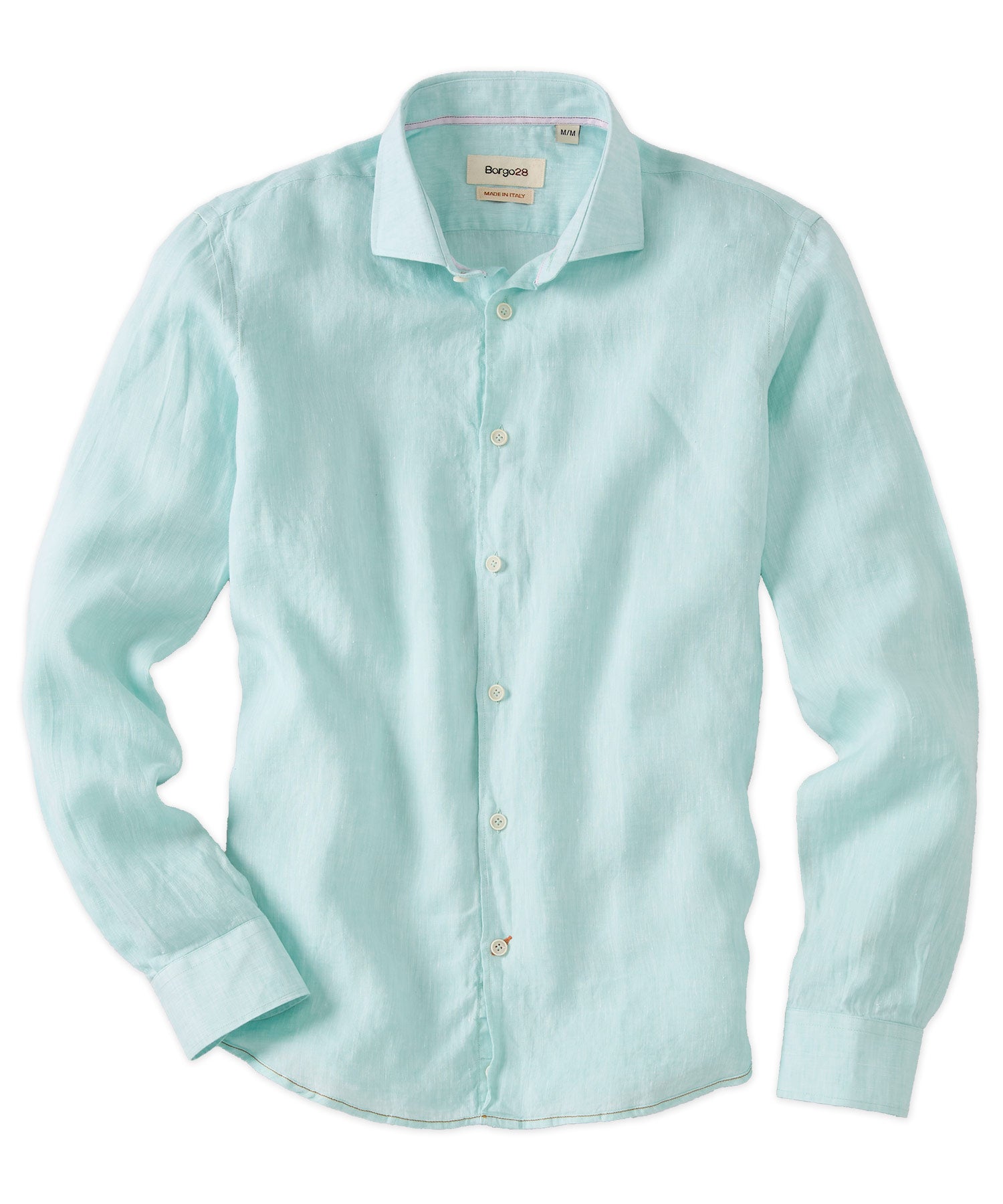 Italian Linen Long Sleeve Sport Shirt in Choice of Colors by Borgo28
