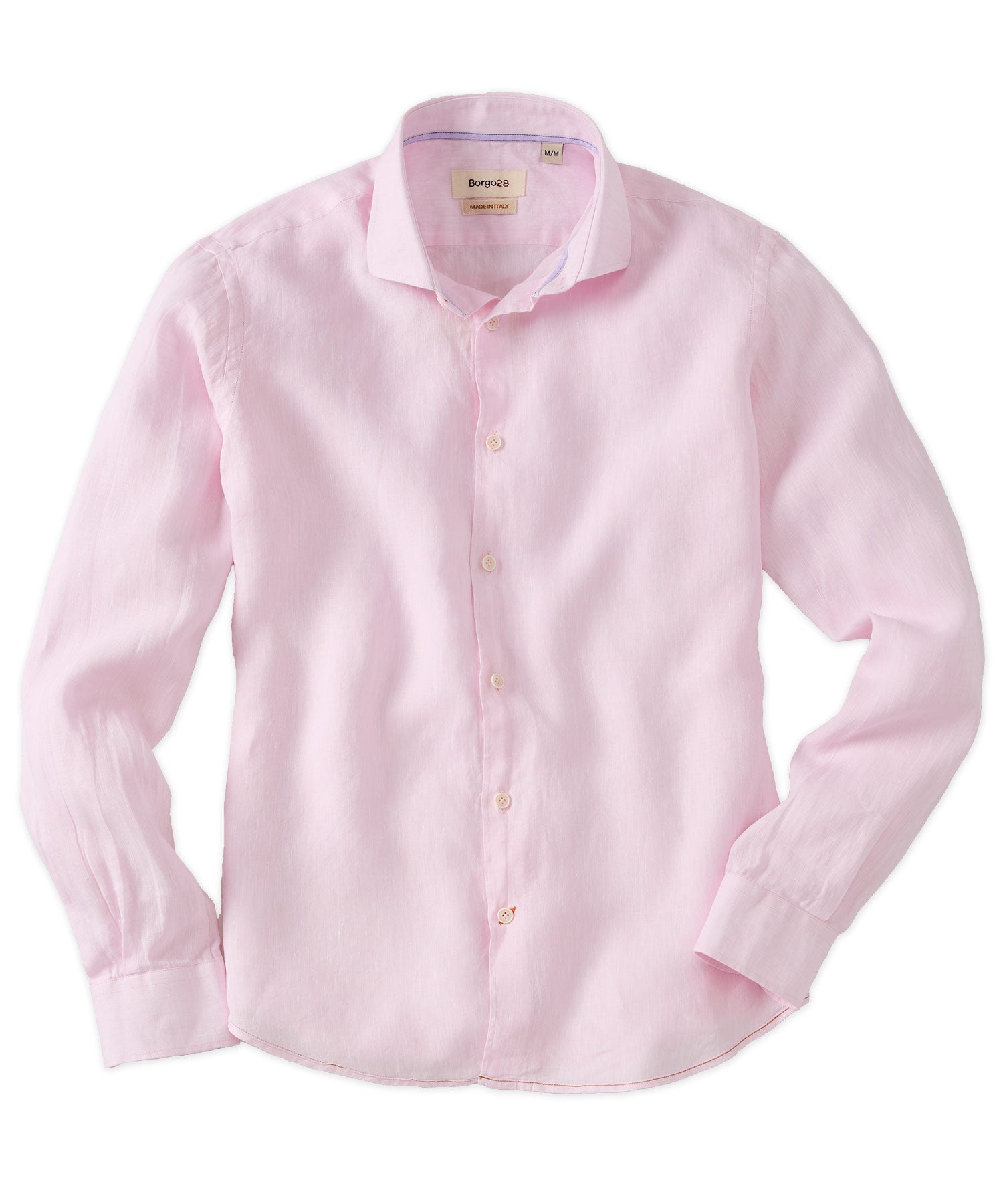 Italian Linen Long Sleeve Sport Shirt in Choice of Colors by Borgo28