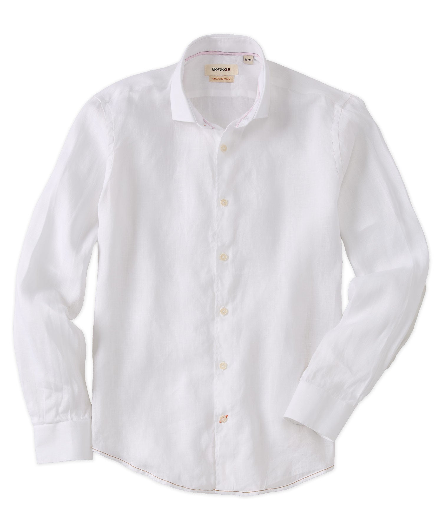 Italian Linen Long Sleeve Sport Shirt in Choice of Colors by Borgo28