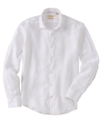 Italian Linen Long Sleeve Sport Shirt in Choice of Colors by Borgo28