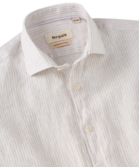 Italian Striped Linen Long Sleeve Sport Shirt in Choice of Colors by Borgo28