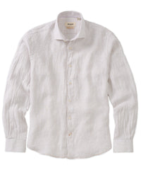 Italian Striped Linen Long Sleeve Sport Shirt in Choice of Colors by Borgo28