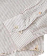 Italian Striped Linen Long Sleeve Sport Shirt in Choice of Colors by Borgo28