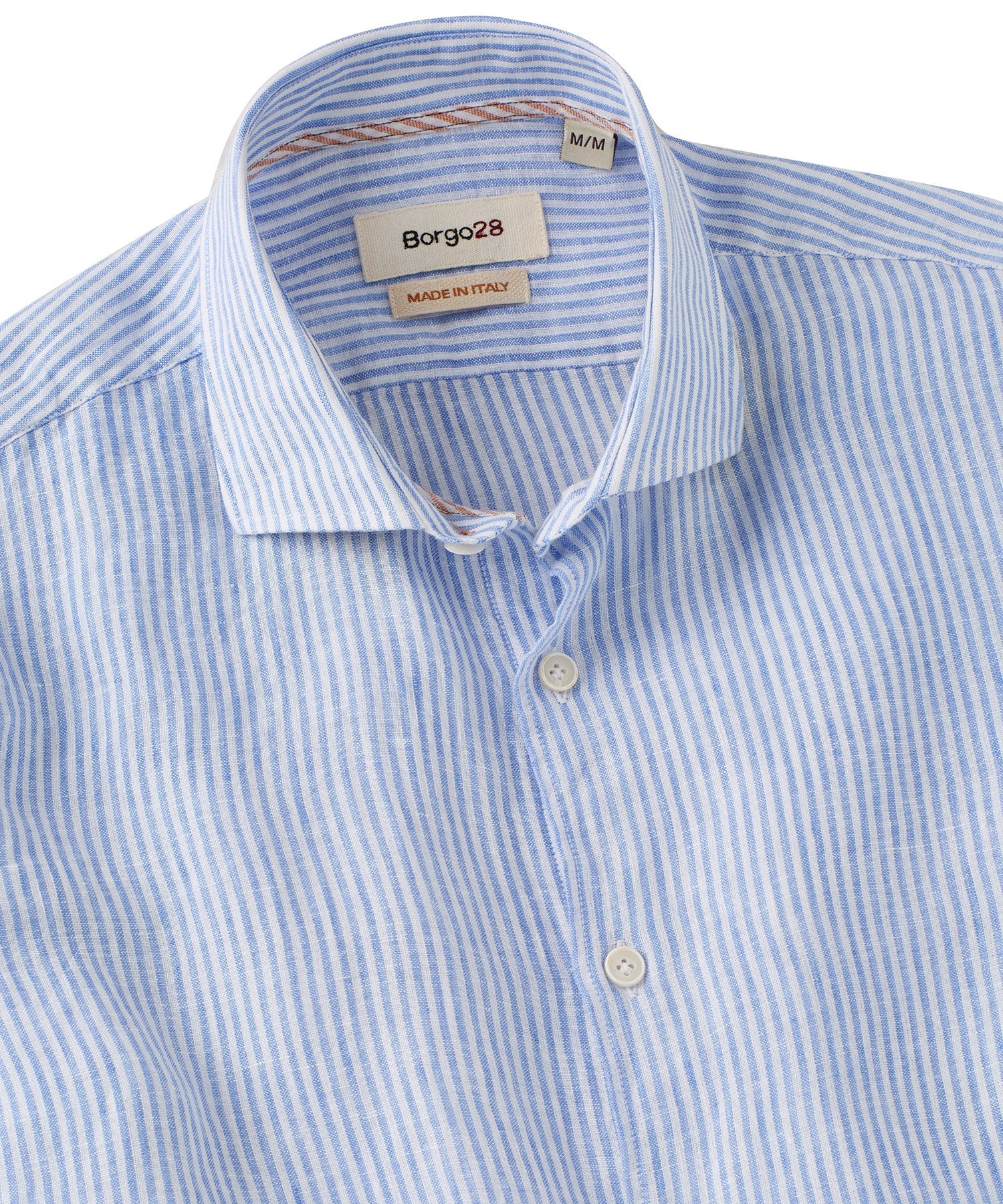 Italian Striped Linen Long Sleeve Sport Shirt in Choice of Colors by Borgo28