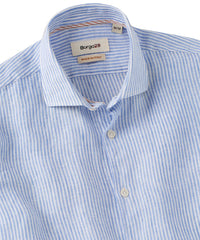 Italian Striped Linen Long Sleeve Sport Shirt in Choice of Colors by Borgo28