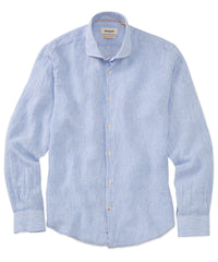 Italian Striped Linen Long Sleeve Sport Shirt in Choice of Colors by Borgo28