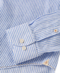Italian Striped Linen Long Sleeve Sport Shirt in Choice of Colors by Borgo28