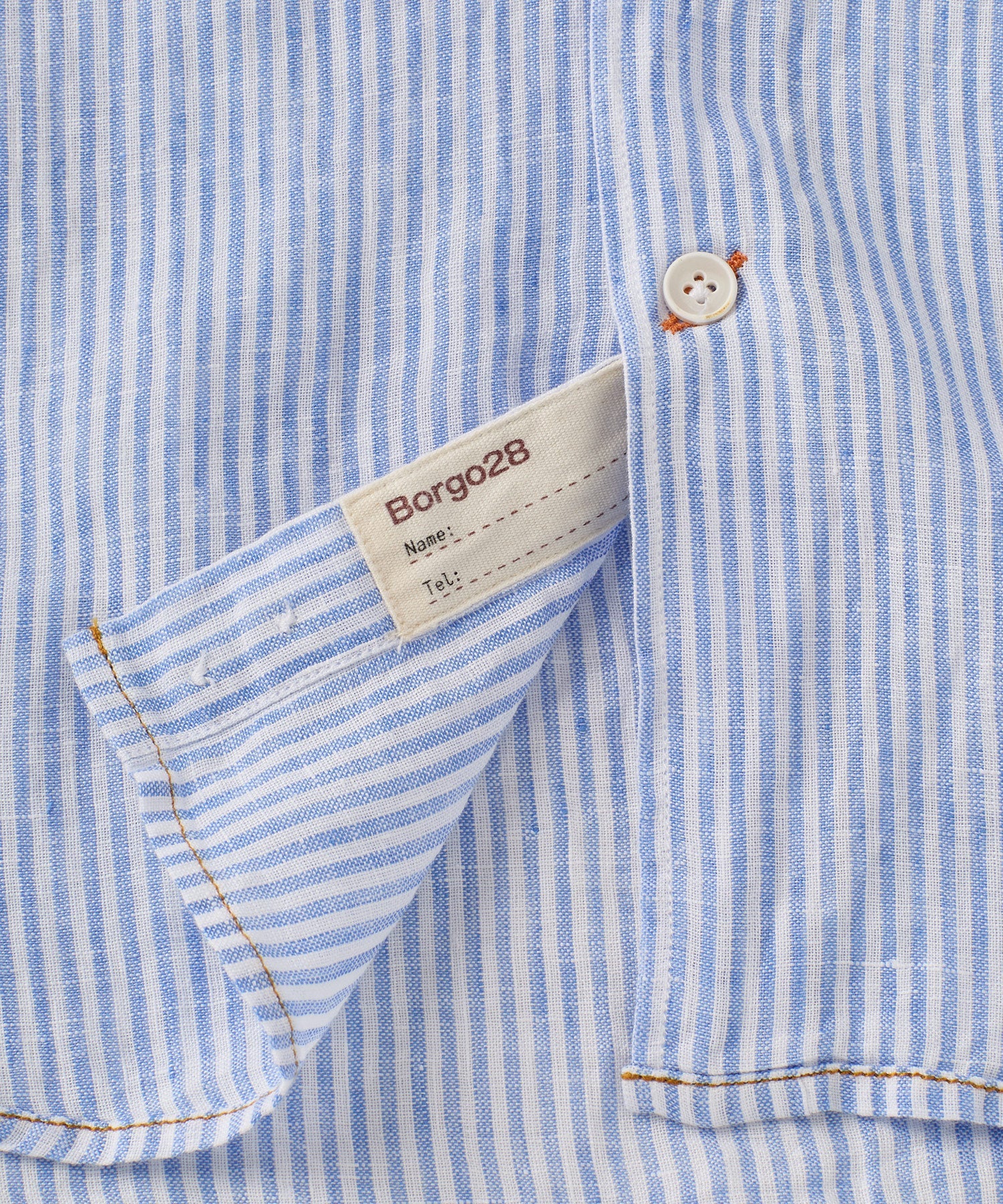 Italian Striped Linen Long Sleeve Sport Shirt in Choice of Colors by Borgo28